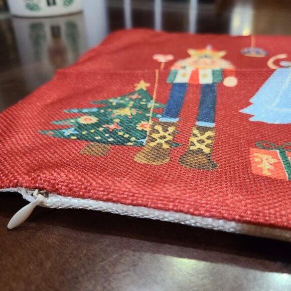 Nutcracker Christmas Pillow Cover Red Decorative Accent Case Xmas Holiday Decor - Picture 8 of 9